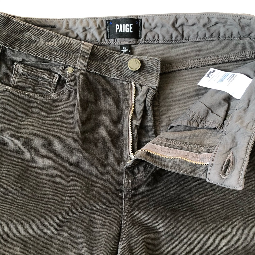 Paige Hoxton Ankle Zip Cords Jeans Granite Gray 29 - Picture 4 of 10
